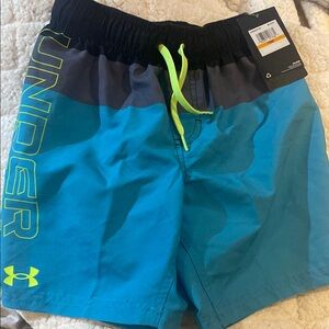 Under Armour Blue and Gray Swim Shorts boys size small
